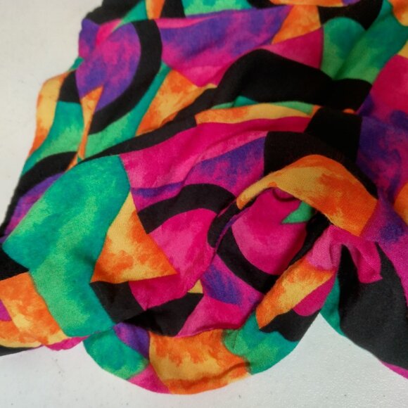 Vintage I&R Illusions Shorts Women Size 18 Bright Colorful Geometric Rayon Artsy - Picture 14 of 16